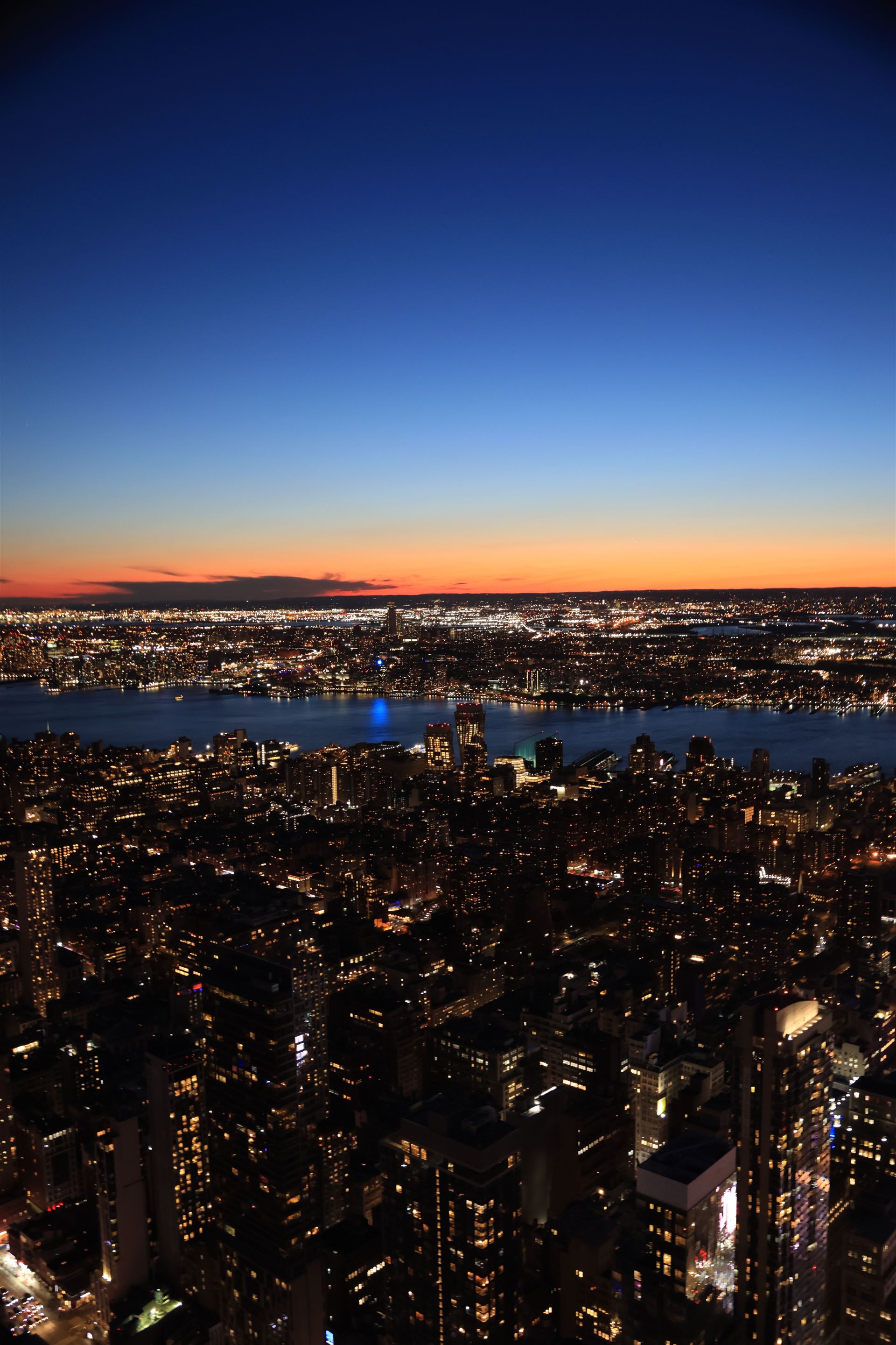 New York City skyline at dusk